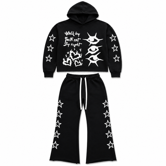“Walk By Faith Not By Sight” Unisex Flared Set – Vintage